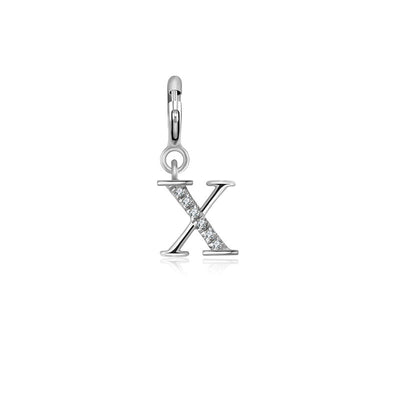 18k Gold Letter "X" Diamond Charms - Genevieve Collection