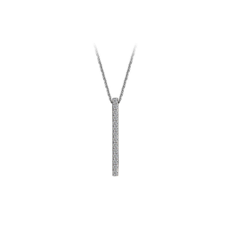 18k Gold Vertical Line Necklace - Genevieve Collection