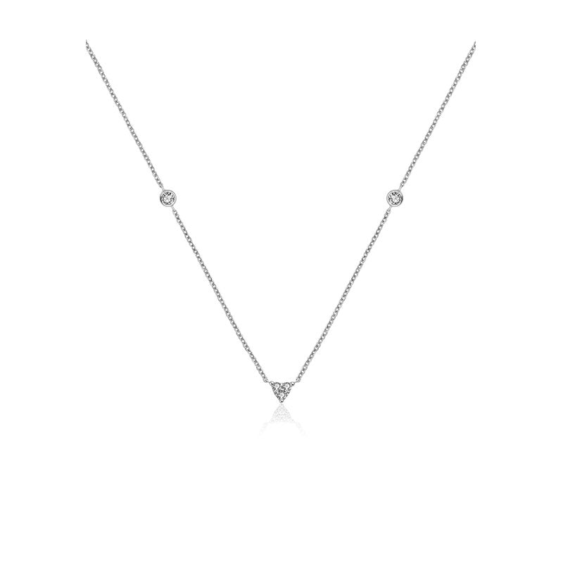 18k Gold Trianlgle Shape Diamond Necklace / Choker - Genevieve Collection