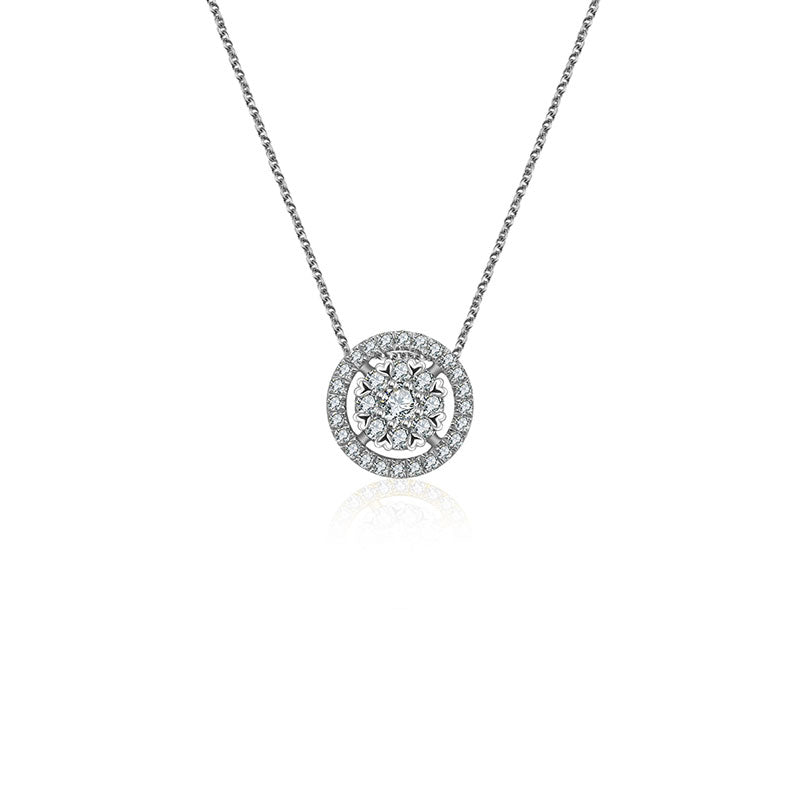 18k Gold Eight hearts Diamond Necklace - Genevieve Collection