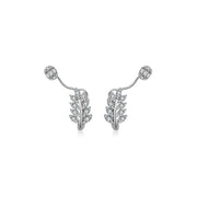 18k Gold Leaf Shape Dimaond Earring - Genevieve Collection