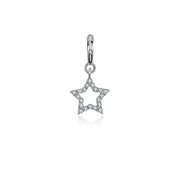 18k Gold Hollow Star Shape Diamond Charms - Genevieve Collection
