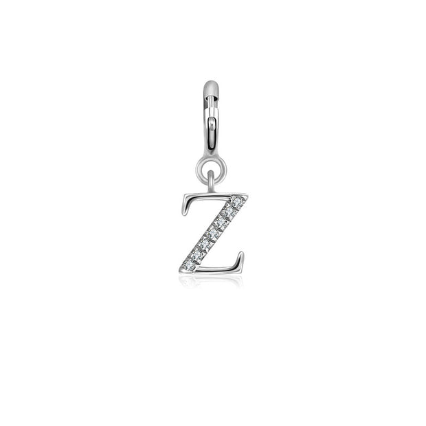 18k Gold Letter "Z" Diamond Charms - Genevieve Collection