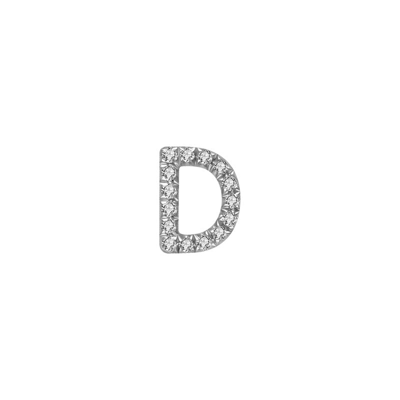 18k Gold Initial Letter "D" Diamond Pandent + Necklace - Genevieve Collection