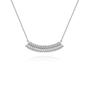 18k Gold Curve Shape with Rectangle Diamond Necklace - Genevieve Collection