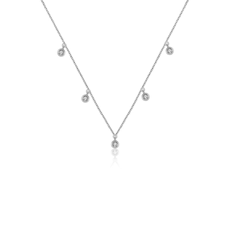 18k Gold By the Yard Diamond Necklace - Genevieve Collection