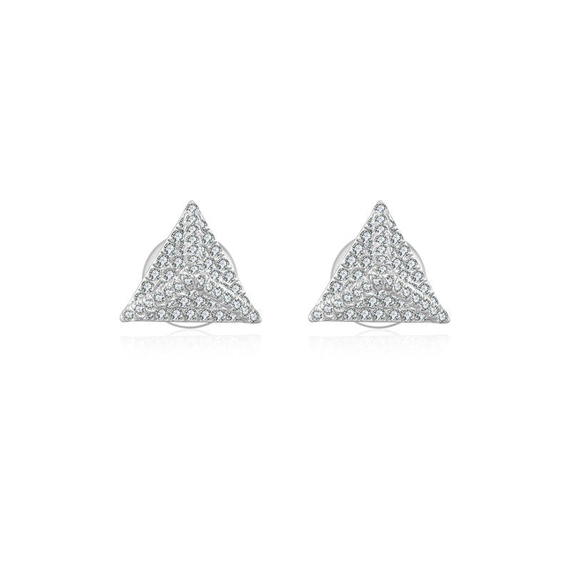 18k Gold Tetrahedron Diamond Earring - Genevieve Collection