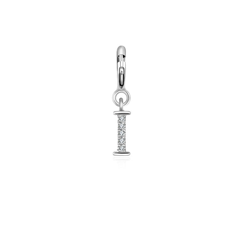 18k Gold Letter "I" Diamond Charms - Genevieve Collection