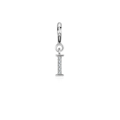 18k Gold Letter "I" Diamond Charms - Genevieve Collection