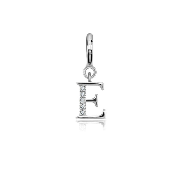 18k Gold Letter "E" Diamond Charms - Genevieve Collection