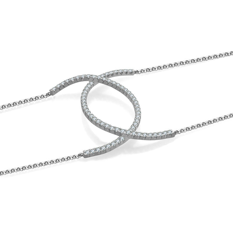 18k Gold Connected Curve Diamond Bracelet - Genevieve Collection