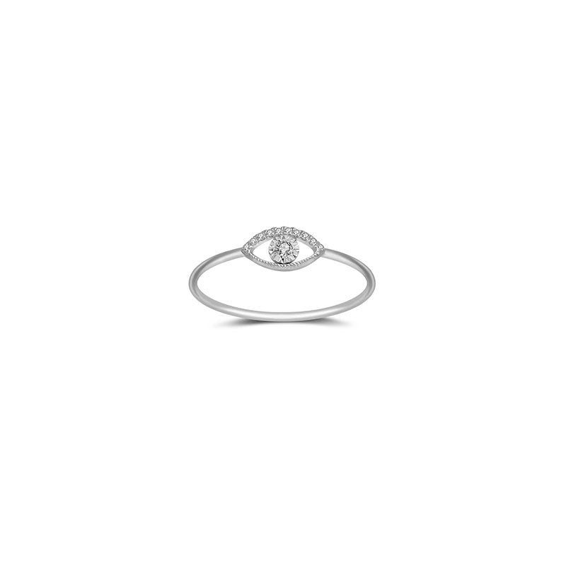 18k Gold Eye Shape Diamond Ring - Genevieve Collection