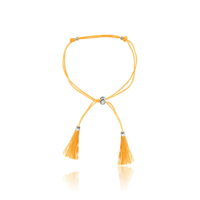 18k Gold Yellow Tassel Bracelet with Gold Beads - Genevieve Collection