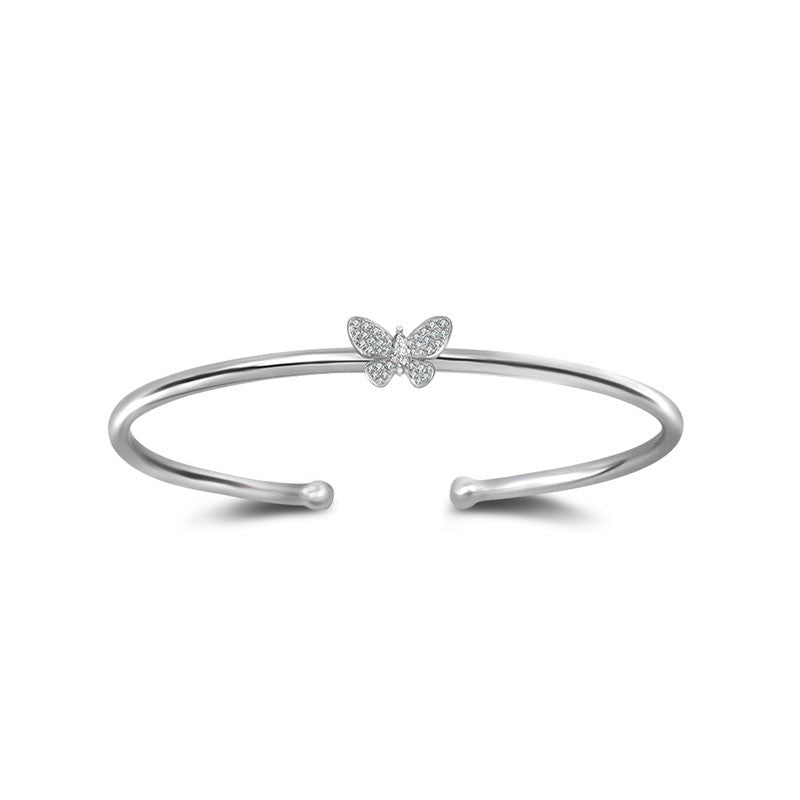 18k Gold Butterfly Shape Diamond Bangle - Genevieve Collection