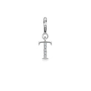18k Gold Letter "T" Diamond Charms - Genevieve Collection