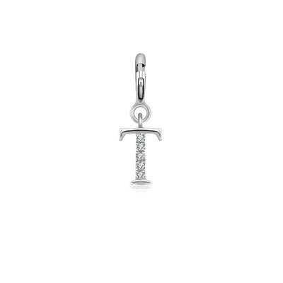 18k Gold Letter "T" Diamond Charms - Genevieve Collection