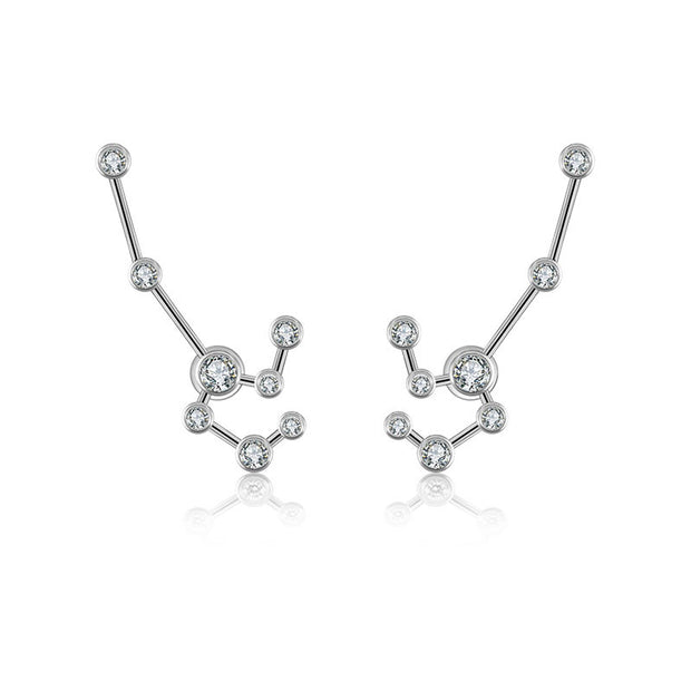 Leo Zodiac Constellation Earring 18k Gold & Diamond - Genevieve Collection