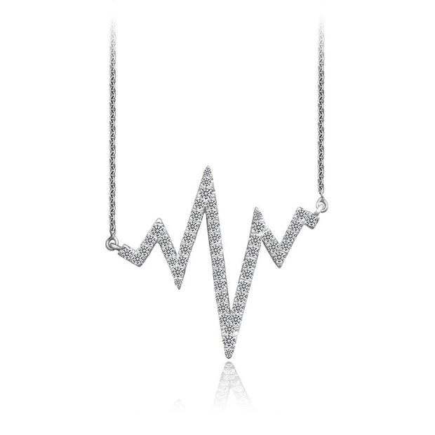 18k Gold Heartbeat Diamond Necklace - Genevieve Collection