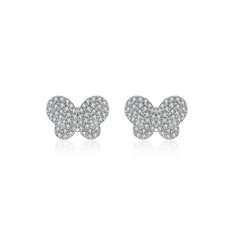 18k Gold Butterfly Shape Diamond Earring - Genevieve Collection