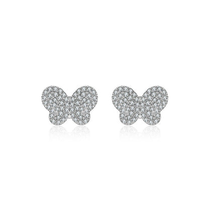 18k Gold Butterfly Shape Diamond Earring - Genevieve Collection