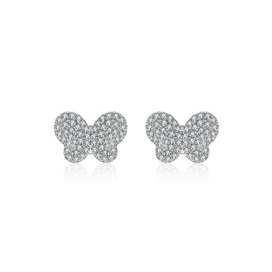 18k Gold Butterfly Shape Diamond Earring - Genevieve Collection