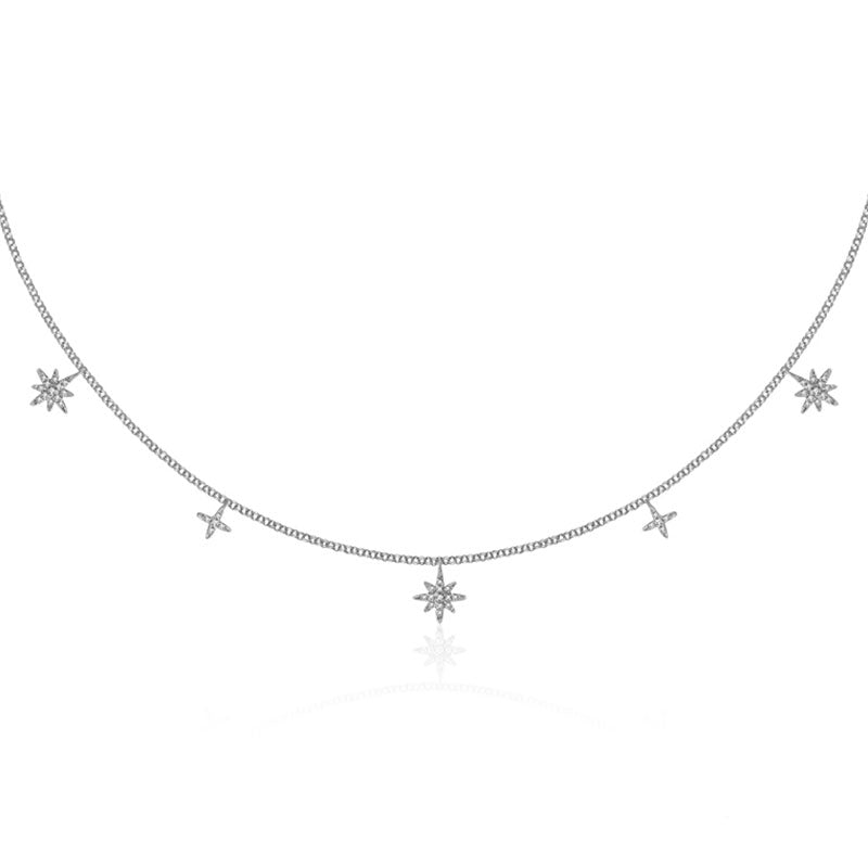 18k Gold Star Shape Diamond Necklace / Choker - Genevieve Collection