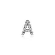18k Gold Initial Letter "A" Diamond Pandent + Necklace - Genevieve Collection