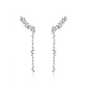18k Gold Irregular Shape with Rectangle Diamond Dangle Earring - Genevieve Collection