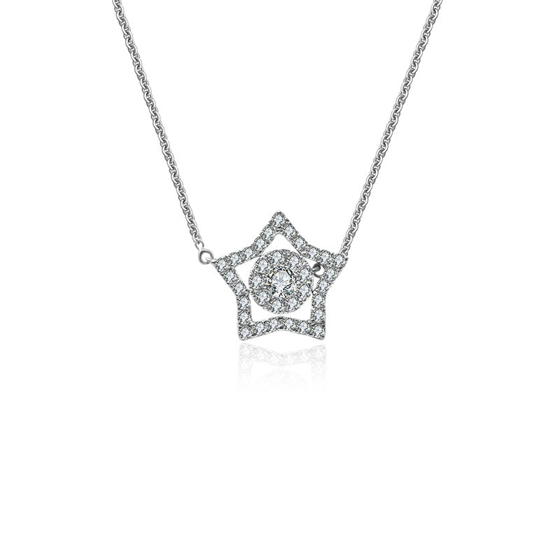 18k Gold Star Shape Diamond Necklace - Genevieve Collection