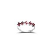 18k Gold Square Pattern Ruby Ring - Genevieve Collection