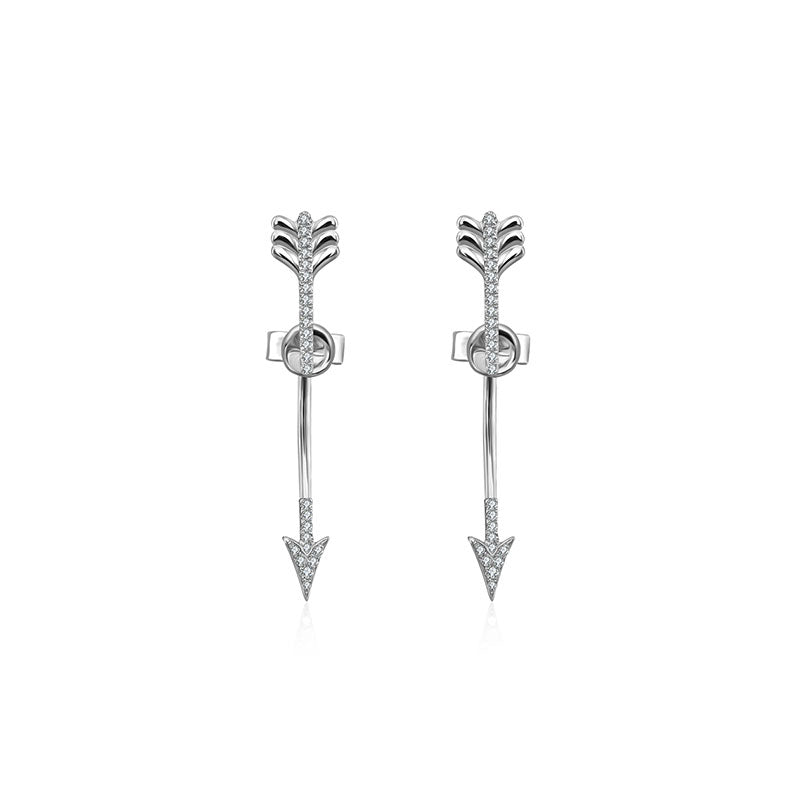 18k Gold Arrow Shape Diamond Earring - Genevieve Collection