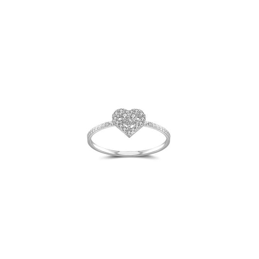 18k Gold Heart Shape Diamond Ring - Genevieve Collection