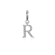 18k Gold Letter "R" Diamond Charms - Genevieve Collection