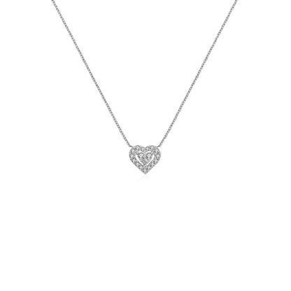 18k Gold Heart Shape Diamond Necklace - Genevieve Collection