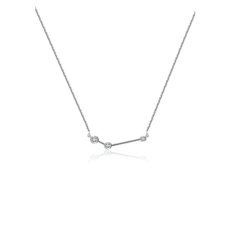 Aries Zodiac Constellation Necklace 18k Gold & Diamond - Genevieve Collection