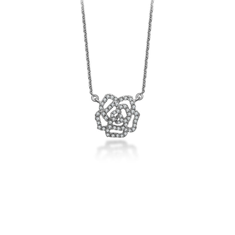 18k Gold Rose Diamond Necklace - Genevieve Collection