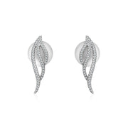 18k Gold Angel Wing Diamond Earring - Genevieve Collection