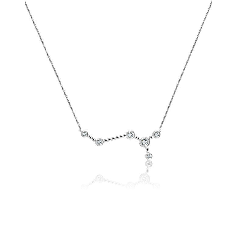 Scorpio Zodiac Constellation Necklace 18k Gold & Diamond - Genevieve Collection