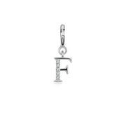 18k Gold Letter "F" Diamond Charms - Genevieve Collection