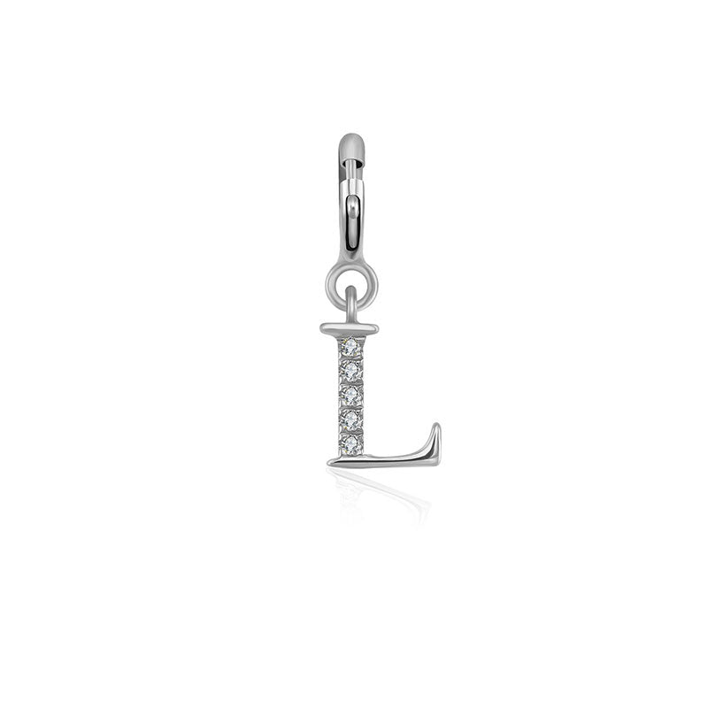 18k Gold Letter "L" Diamond Charms - Genevieve Collection