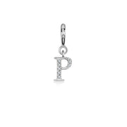 18k Gold Letter "P" Diamond Charms - Genevieve Collection