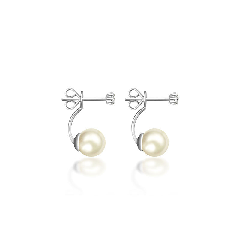 18k Gold Petite Diamond With Pearl Backing Earring - Genevieve Collection