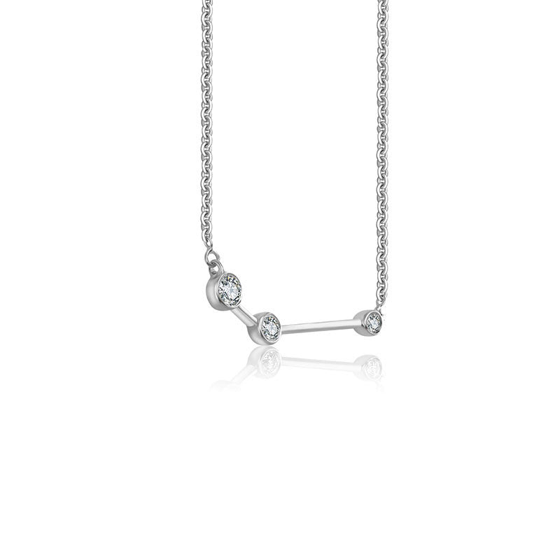 Aries Zodiac Constellation Necklace 18k Gold & Diamond - Genevieve Collection