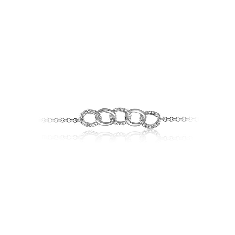 18k Gold Chain Shape Diamond Bracelet - Genevieve Collection