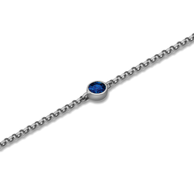 18k Gold September Birthstone Sapphire Bracelet - Genevieve Collection