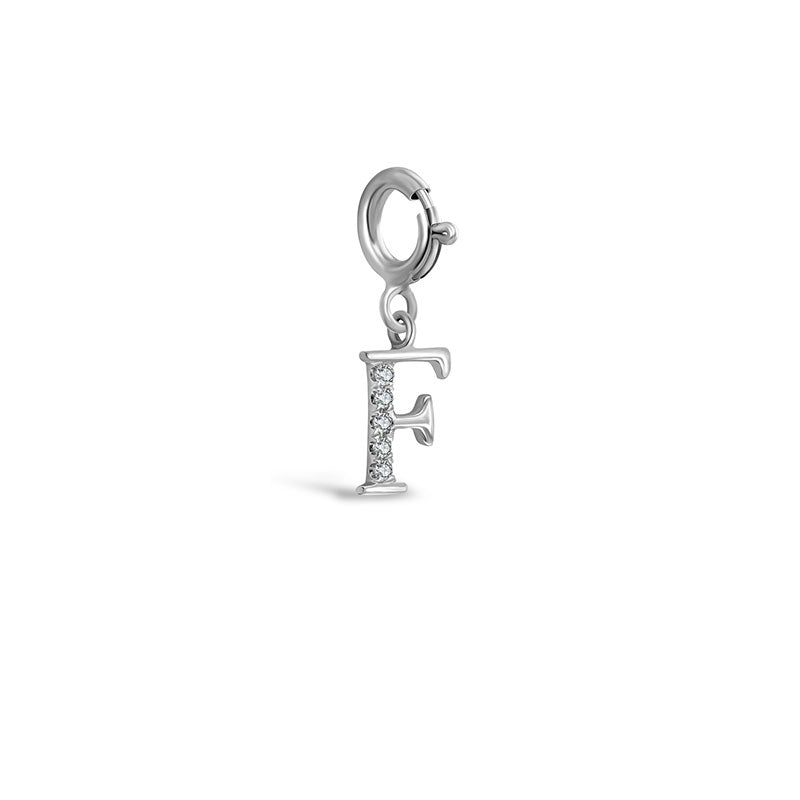 18k Gold Letter "F" Diamond Charms - Genevieve Collection