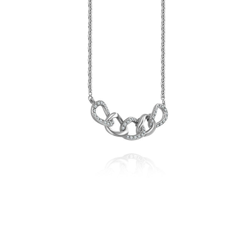 18k Gold Chain Shape Diamond Necklace - Genevieve Collection