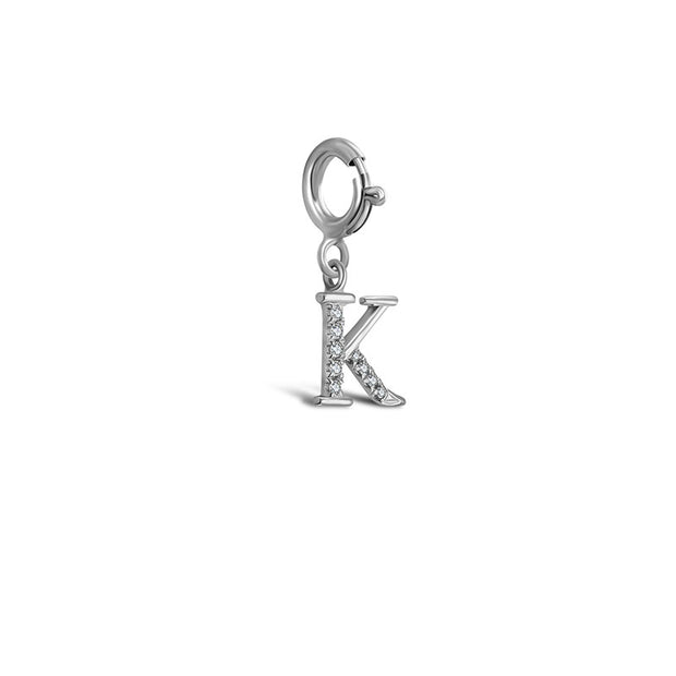 18k Gold Letter "K" Diamond Charms - Genevieve Collection