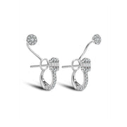 18k Gold Square and Round Shape Diamond Earring - Genevieve Collection