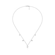 18k Gold Moon & Star Shape Diamond Necklace / Choker - Genevieve Collection